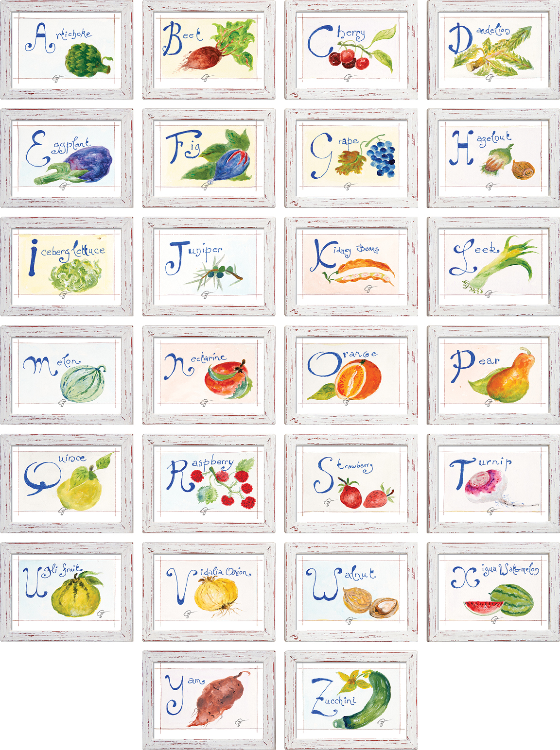 Jacques Pepin’s Artwork Alphabet Series Individually Signed by Jacques