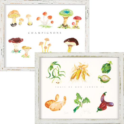 Jacques Pepin Limited Edition Print Pairs: Mushrooms and Garden Vegetables