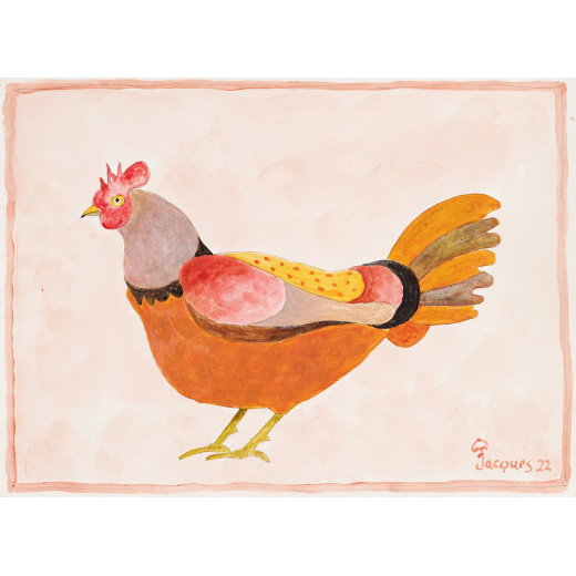 “Confused Chicken” Original Artwork by Chef and Artist Jacques Pepin