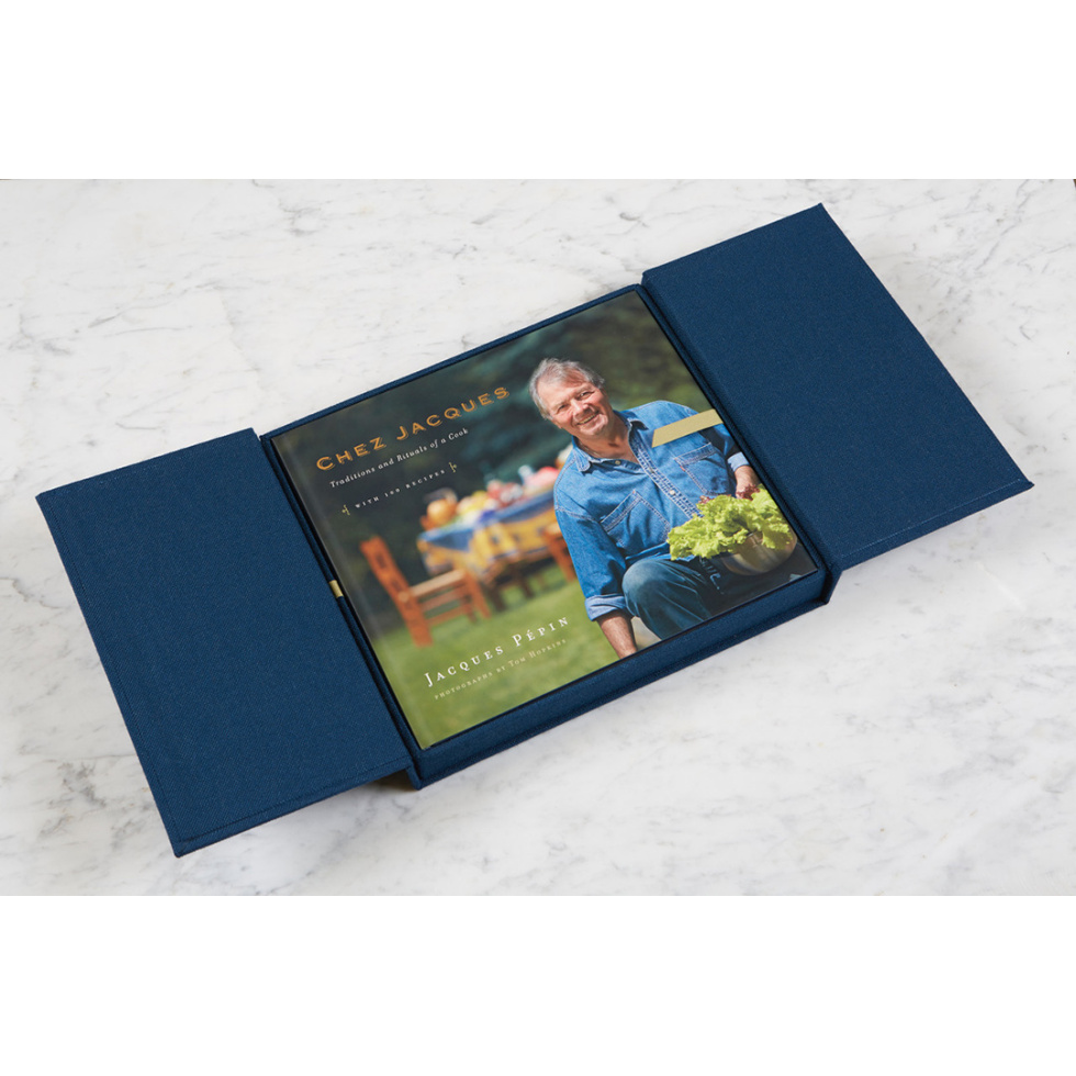 Jacques Pepin’s Book “Chez Jacques” Collector’s Edition Boxed Set Signed with Original Artwork