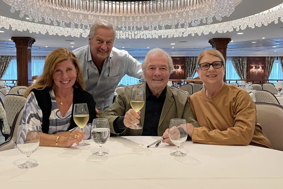 Oceania Cruises’ Executive Culinary Director Jacques Pepin with family and friends aboard ship..