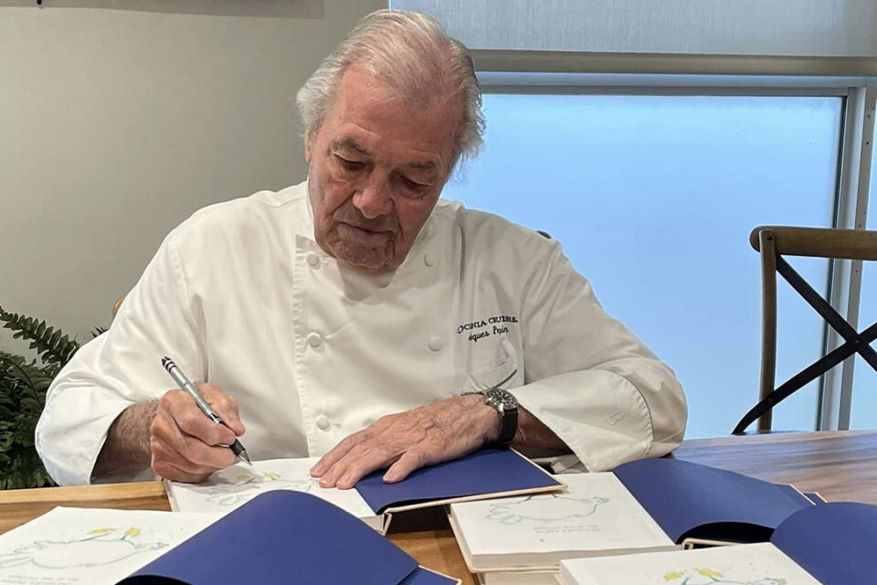 Oceania Cruises’ Executive Culinary Director Jacques Pepin at a book signing aboard ship.