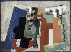 Pablo Picasso: “Still Life with Door, Guitar and Bottles”