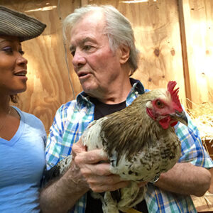 The Busy Life of Jacques Pepin Photo Gallery: Jacques with his favorite animal, the chicken