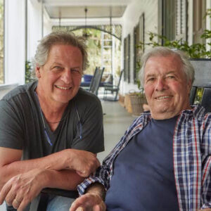 Chef and artist Jacques Pepin with his good friend, photographer Tom Hopkins. Jacques and Tom have been friends and creative partners for decades.