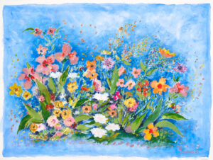 “Wildflowers” is an original painting by chef and artist Jacques Pepin, Oceania Cruises’ Executive Culinary Director