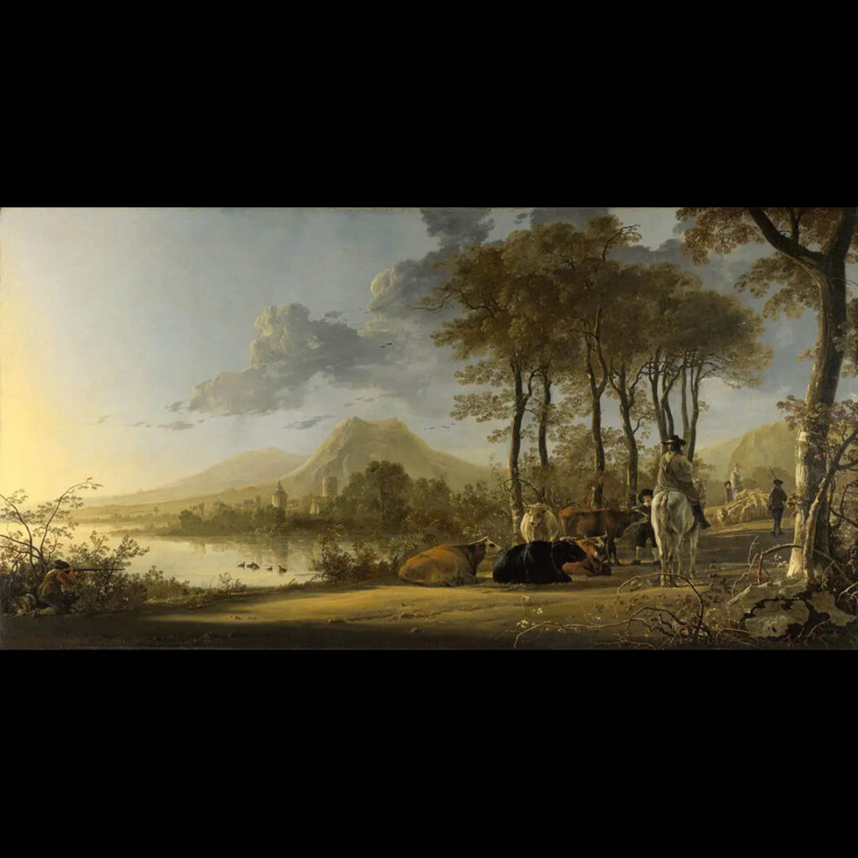 Aelbert Cuyp “River with Horseman and Peasants”