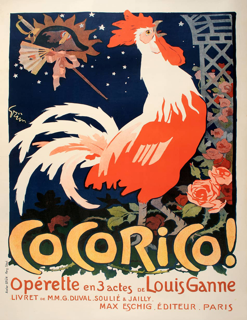 Jules Alexandre Grun Cocorico VIntage Poster Resized