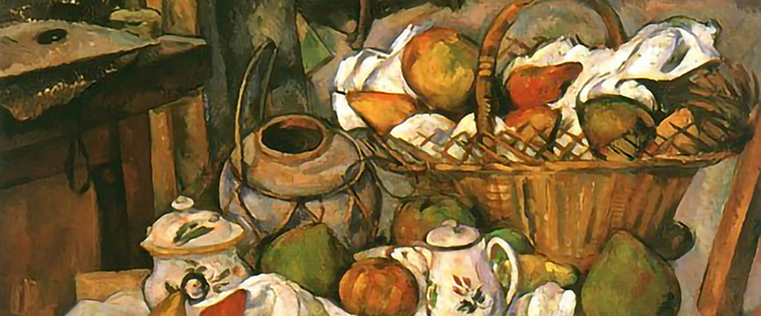 Food in Art History: Paul Cezanne: “Still Life with Fruit Basket”