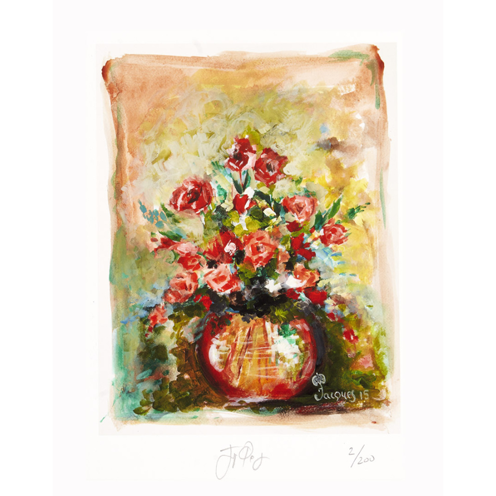 “Dena Rose No. 2” Jacques Pepin Artwork Painting Limited Edition, Signed Print [Unframed]