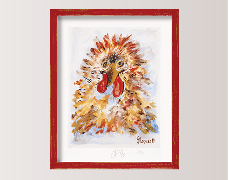 “Lunatic Chicken” Signed, Limited Edition Print by Chef and Artist Jacques Pepin