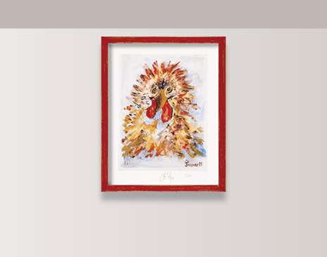 “Lunatic Chicken” Jacques Pepin Signed, Limited Edition Print