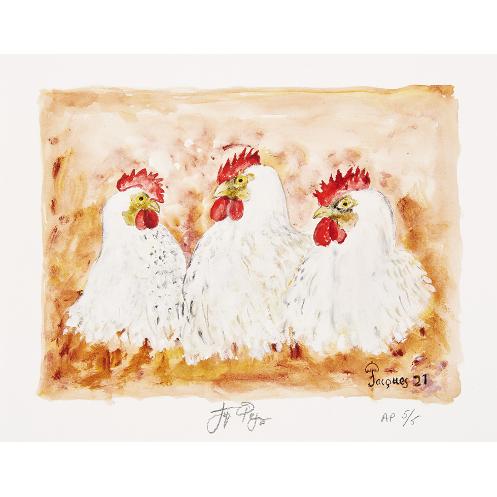 Jacques Pepin “Three Chickens of Bresse” Artist’ Proof (5 of 5)