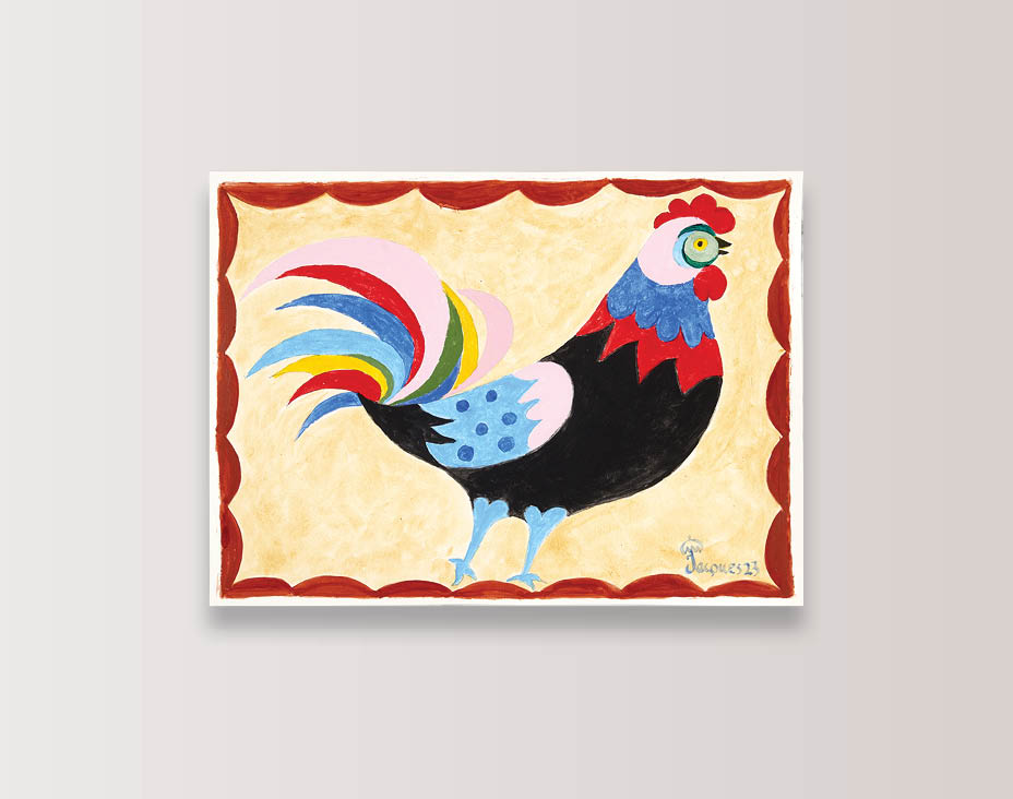 “Royal Rooster” is an Original Painting by Chef and Artist Jacques Pepin