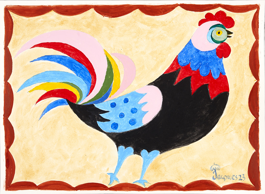 “Royal Rooster” is an Original Painting by Jacques Pepin