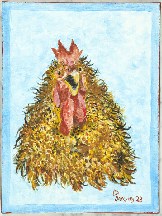 “Valiant Rooster” Original Painting by Chef and Artist Jacques Pepin