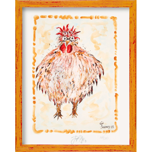 “The Champion Cock” Unframed Version. A signed, limited edition fine-art quality giclée print by Jacques Pepin.