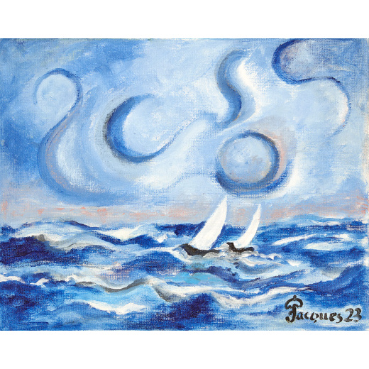 Stormy Sea Original Painting by Jacques Pepin