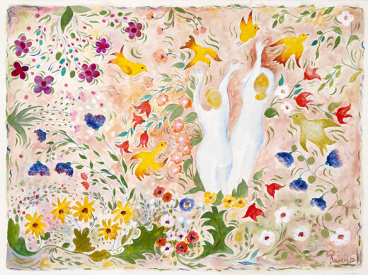 “Catching Birds” Jacques Pepin Original Abstract Artwork Painting