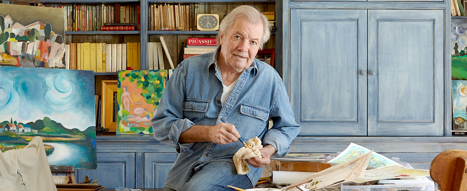 Chef and Artist Jacques Pépin at Work in His Artist Studio