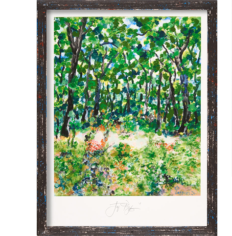 “Edge of Wood” is a special edition 90/90 signed Jacques Pépin print celebrating Jacques’ 90th birthday. $100.00 of the sale of this print goes to The Jacques Pépin Foundation.