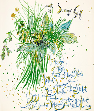 “Summer Grill” Dinner Menu by Chef and Artist Jacques Pépin on “The Artistry of Jacques Pépin...