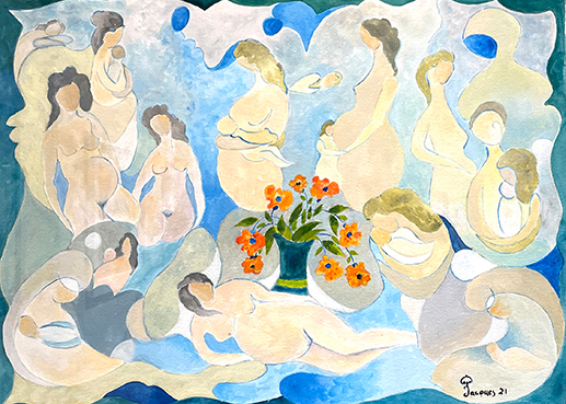 “Flowers for Motherhood” is an Original Painting by Chef and Artist Jacques Pépin on “The Artistry of Jacques Pépin”