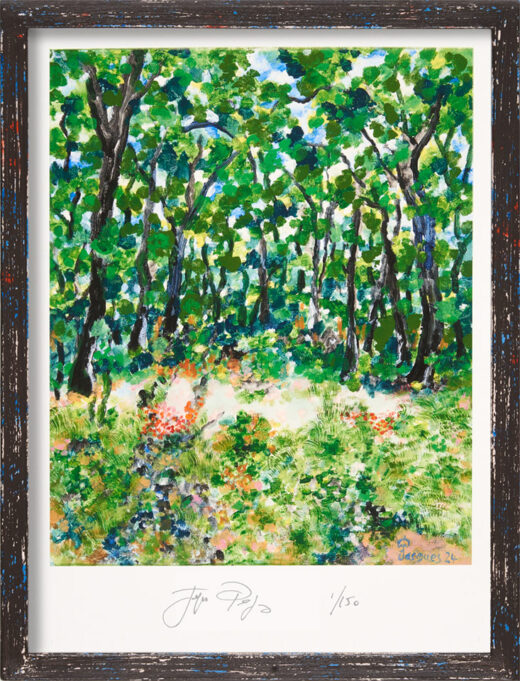 “Edge of Wood” is a special edition 90/90 signed Jacques Pépin print celebrating Jacques’ 90th birthday. $100.00 of the sale of this print goes to The Jacques Pépin Foundation.