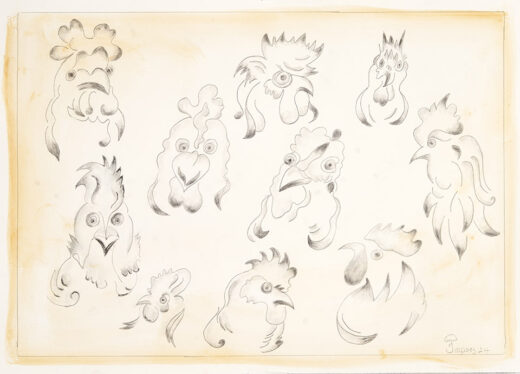 “Chicken Faces” is an original painting by chef and artist Jacques Pépin