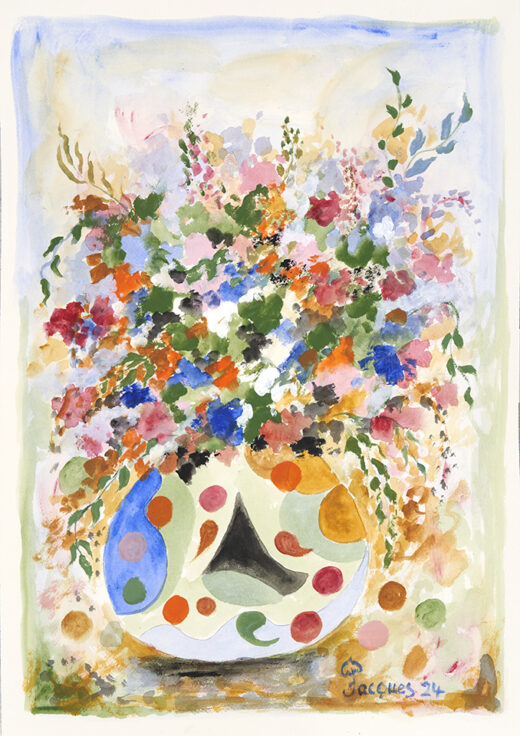 “Sumptuous Bouquet” is an original painting by chef and artist Jacques Pépin
