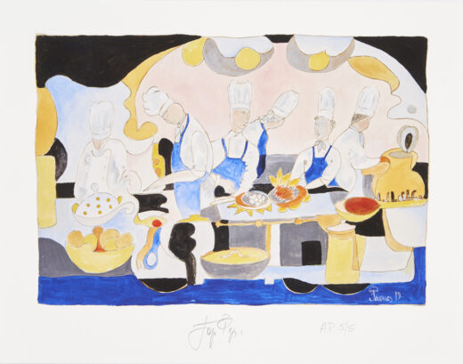 “Brigade de Cuisine” Limited Edition Artist's Proof Signed and Numbered by Chef and Artist Jacques Pépin