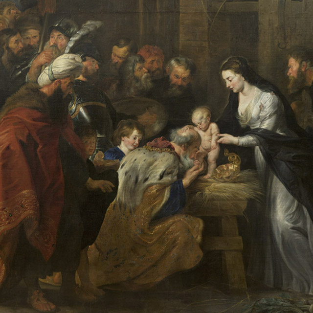 “Adoration of the Magi” by Peter Paul Rubens painting in the Musée des Beaux-Arts in Lyon, France