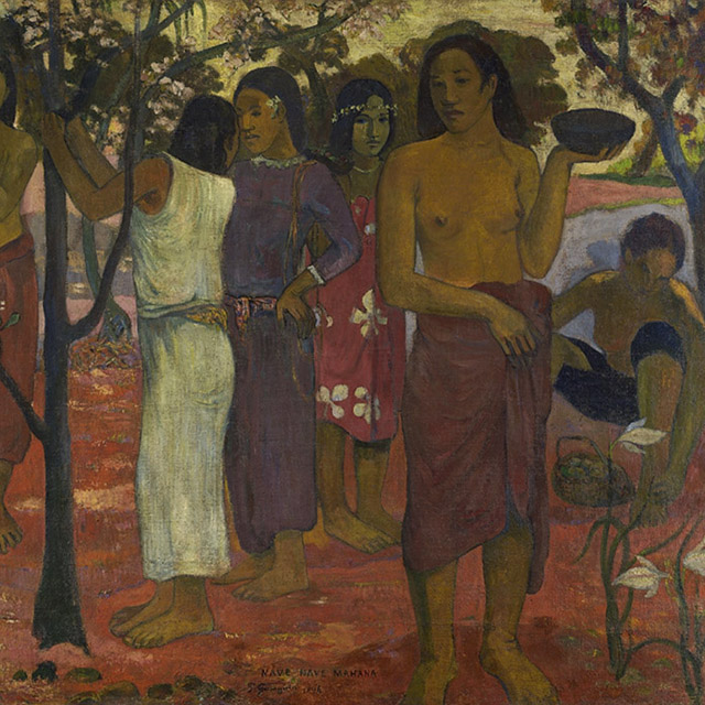 “Nave Mahana” by Paul Gaugin painting in the Musée des Beaux-Arts in Lyon, France