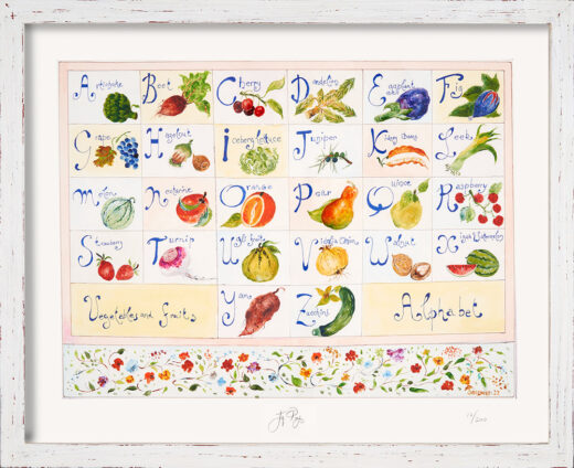 Chef and artist Jacques Pépin created a fruit or vegetable for every letter of the alphabet