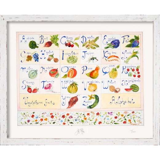 Chef and artist Jacques Pépin created a fruit or vegetable for every letter of the alphabet