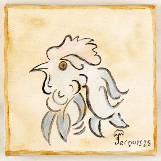 “Chix Head A1” original painting by Jacques Pépin