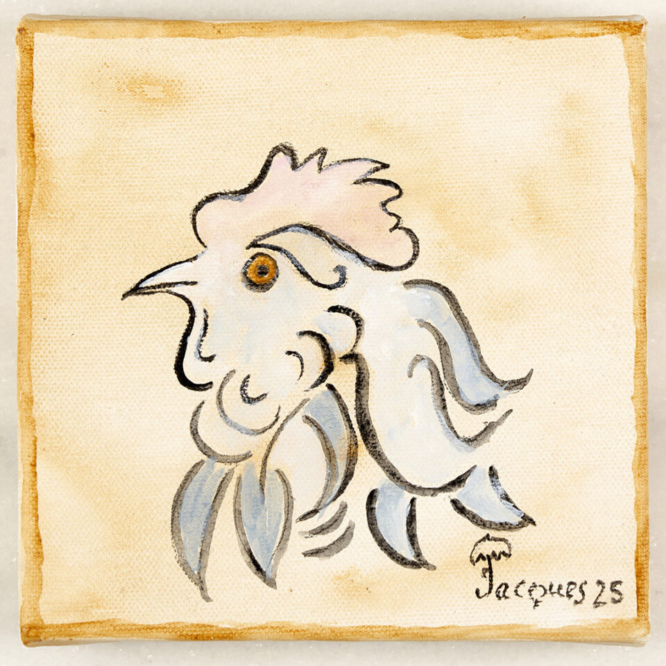 “Chix Head A1” original painting by Jacques Pépin