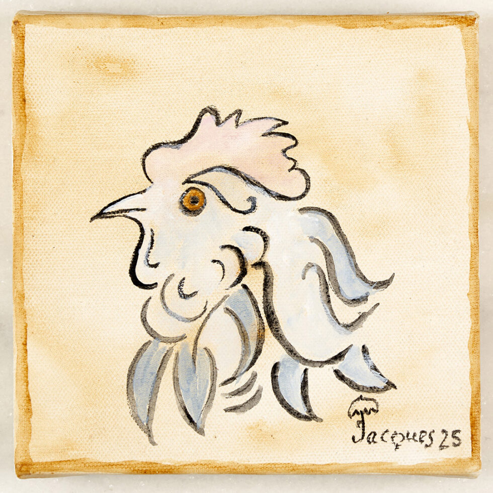 “Chix Head A1” original painting by Jacques Pépin