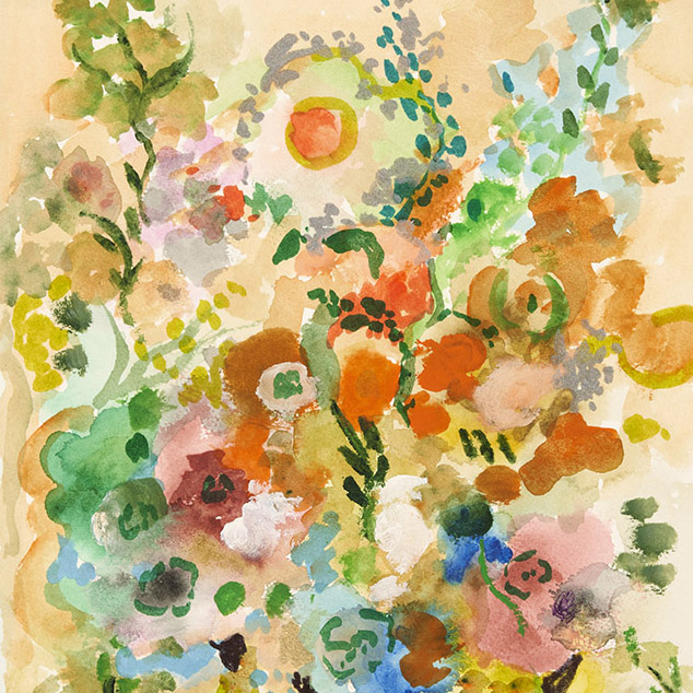 “Jumble Flowers” original painting by Jacques Pépin