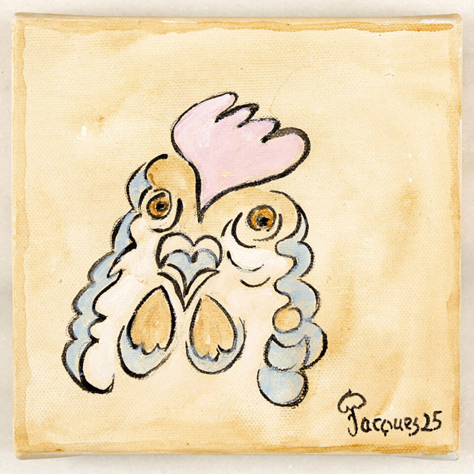 “Chix Head A3” original painting by Jacques Pépin