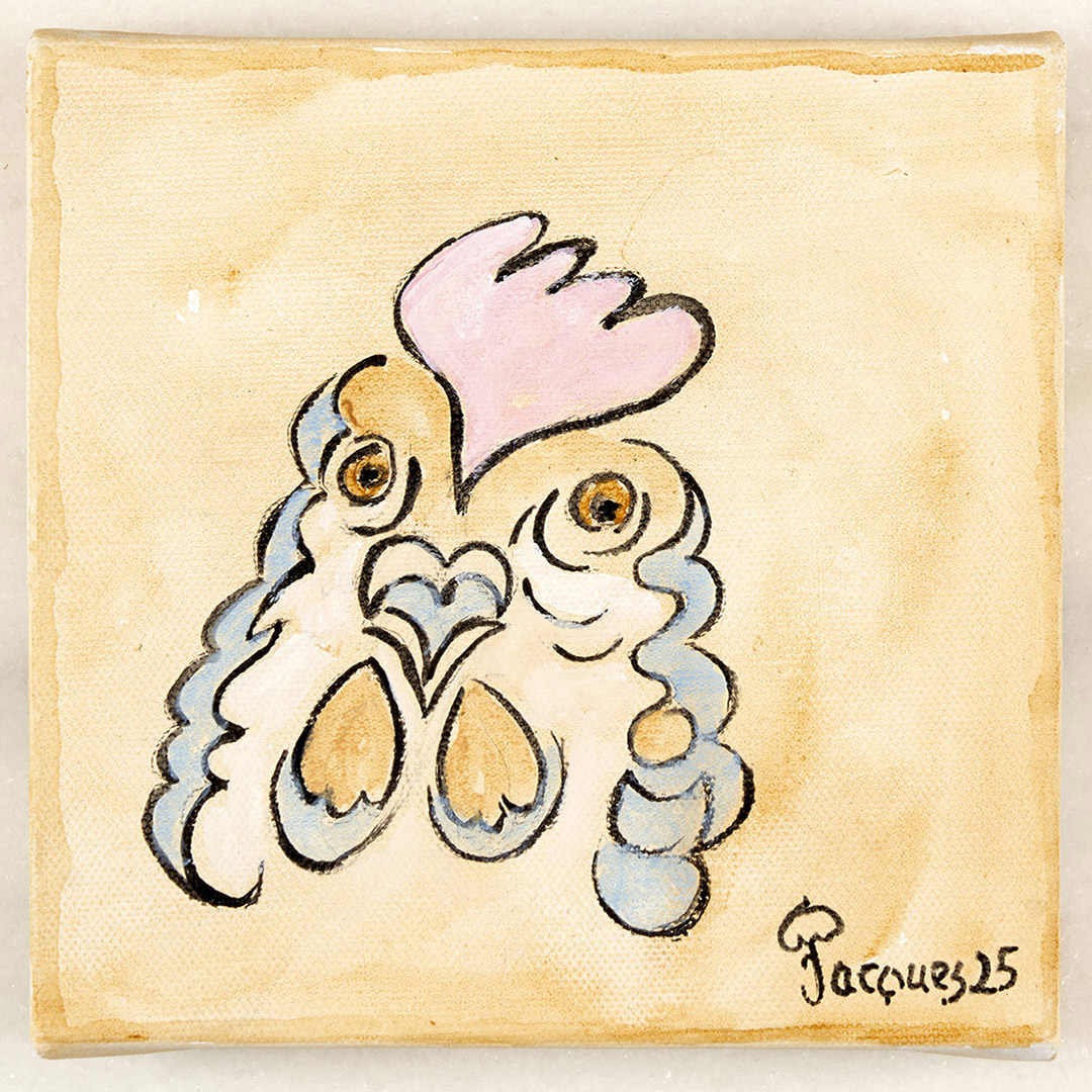 “Chix Head A3” original painting by Jacques Pépin
