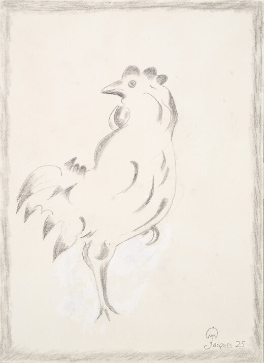 “Chicken Sketch” original artwork painting by chef and artist Jacques Pépin