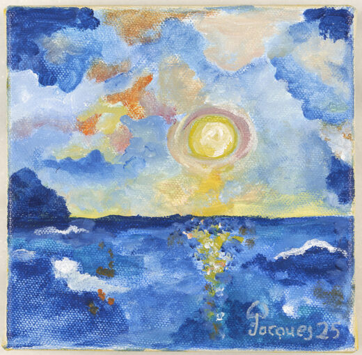 “Seascape No. 2” is a new 6" x 6" acrylic on canvas painting by Jacques Pépin