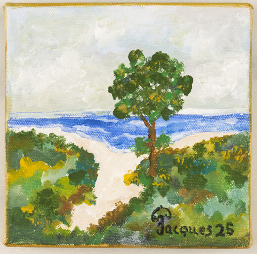 “Seascape No. 4” is a new 6" x 6" acrylic on canvas painting by Jacques Pépin