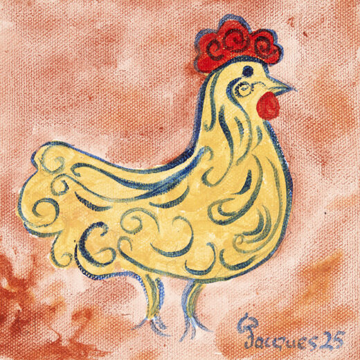“Poulet No. 3” Jacques Pépin Original Artwork Painting