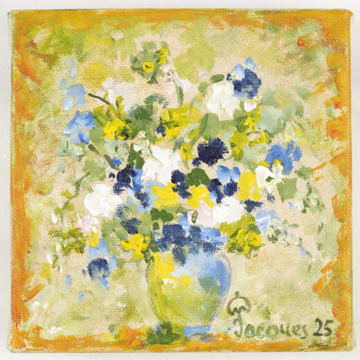 A Small Canvas by Jacques Pépin: 6" x 6" acrylic on canvas