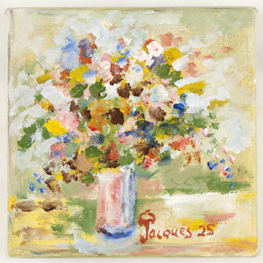 “Bouquet Melange” Original Small Canvas Painting by Jacques Pépin