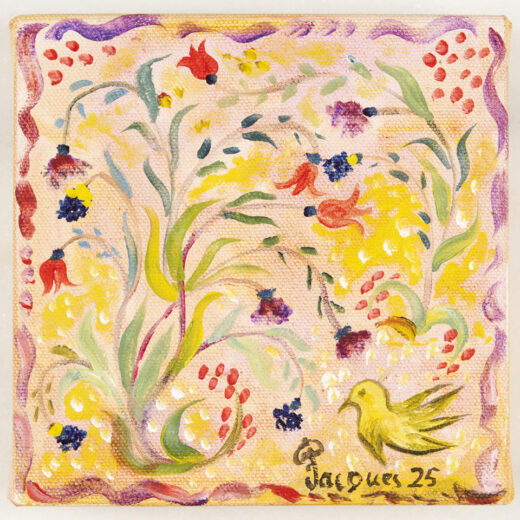 A Small Canvas by Jacques Pépin: 6" x 6" acrylic on canvas