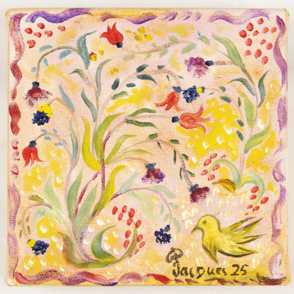 A Small Canvas by Jacques Pépin: 6&quot; x 6&quot; acrylic on canvas
