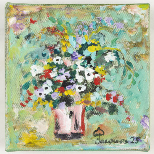 A Small Canvas by Jacques Pépin: 6" x 6" acrylic on canvas
